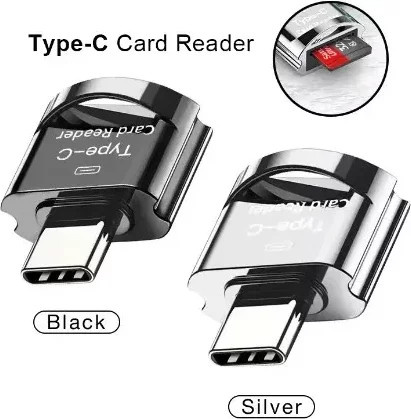 Tutew USB-C Kartenleser USB 3.1 Typ C OTG Adapter für TF Micro SD Karten in Schwarz - Bild 1