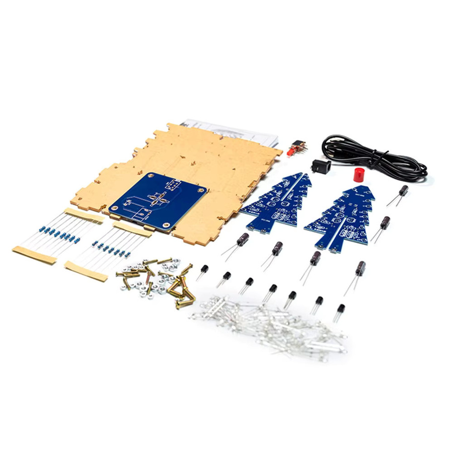 diymore Dreidimensionaler 3D-Weihnachtsbaum, LED-DIY-Kit, buntes LED-Blitzschaltungskit - Bild 3
