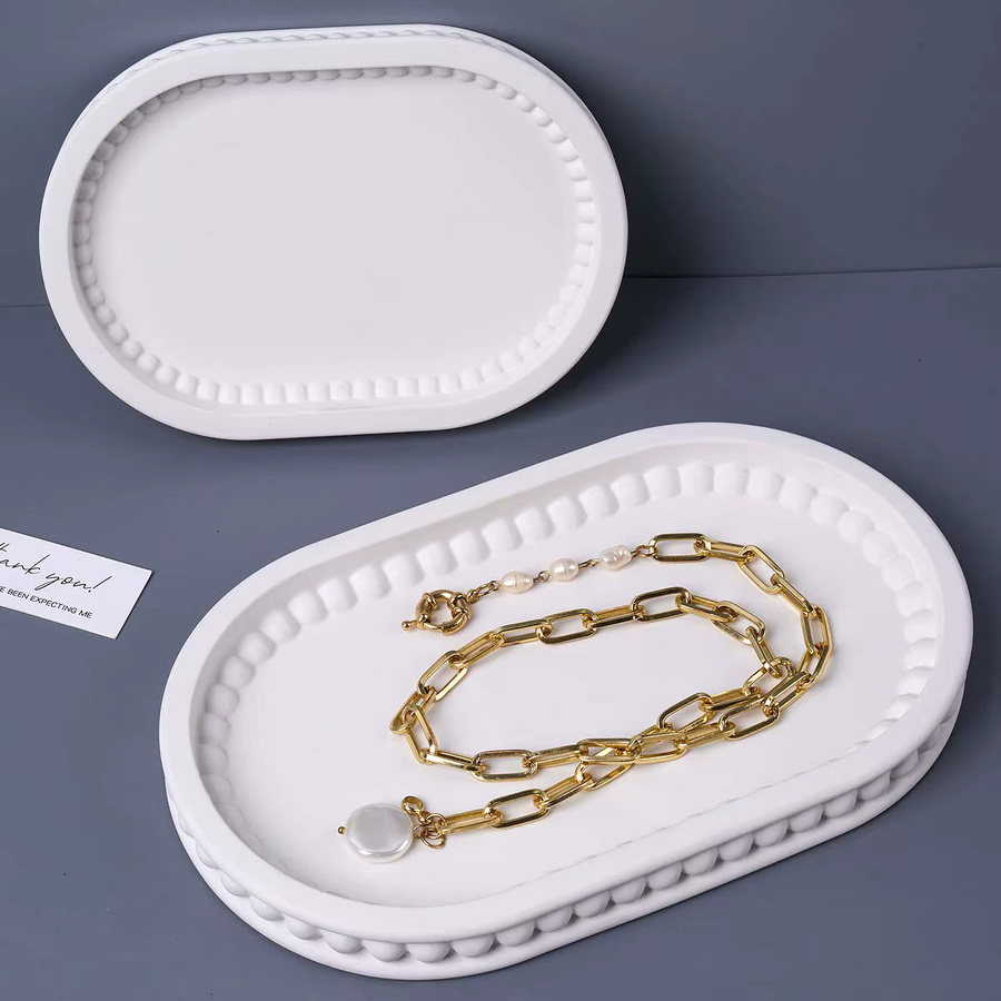 UDOCOOL Silikonform für DIY Perlen Ablage und Schmuck Display in Weiß, Oval Form für Gips und Harz - Bild 5