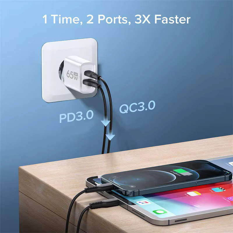 Maerknon GaN Total 65 W PD USB-C Schnellladegerät Wandladegerät in Weiß - Bild 2