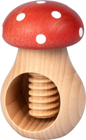 Nussknacker Fliegenpilz aus Holz in Mehrfarbig und Braun