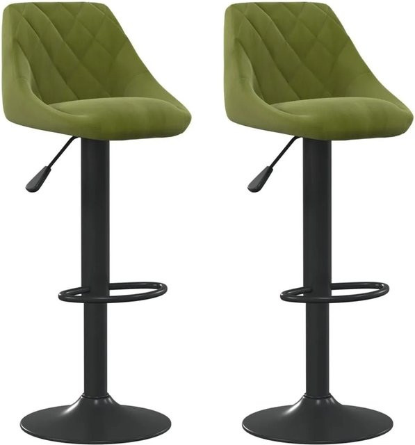 DELUKE Barhocker DUKE 2er Set, höhenverstellbare Barstühle aus Samt in Grün, drehbar für Küche und Hausbar - Bild 1