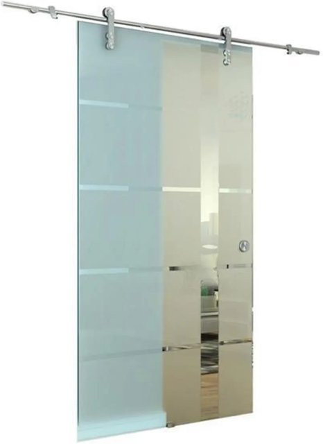 Glaszentrum Hagen Glasschiebetür aus Glas und Stahl, transparent, modern, Breite: 77,5 cm - Bild 1