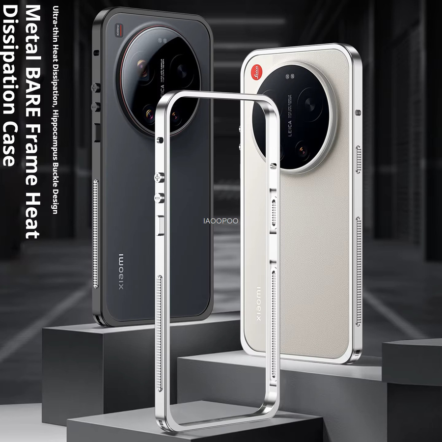 Modische Aluminium-Metallrahmen-Schutzhülle für Xiaomi in Schwarz, ultradünn und leichtgewichtig - Bild 2