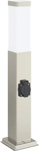 vidaXL Pollerleuchte aus Edelstahl in Silber mit Auslass, IP44, E27, Höhe: 50 cm - Bild 1