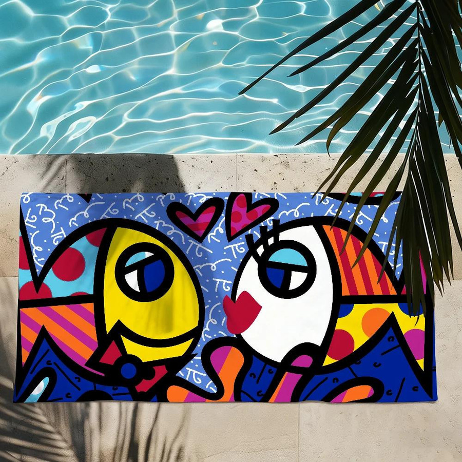 Schnelltrocknendes Kunsthandtuch R-Romero B-Britto für Dusche, Sauna, Reise und Fitness, Multicolor, Breite: 30 cm, Höhe: 60 cm - Bild 2
