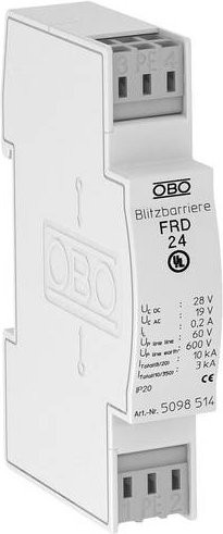 OBO Bettermann FRD 24 Blitzbarriere 10 kA in Weiß - Bild 1