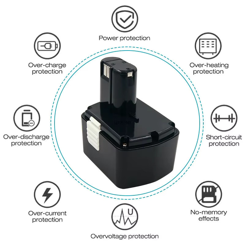 Hitachi Ersatzakku 14,4 V Ni-MH/Ni-Cd 4,0 Ah Schwarz für EB1414S EB1412 EB1424 EB1430 DS14DVF3 DS14DFL DV14DL - Bild 6