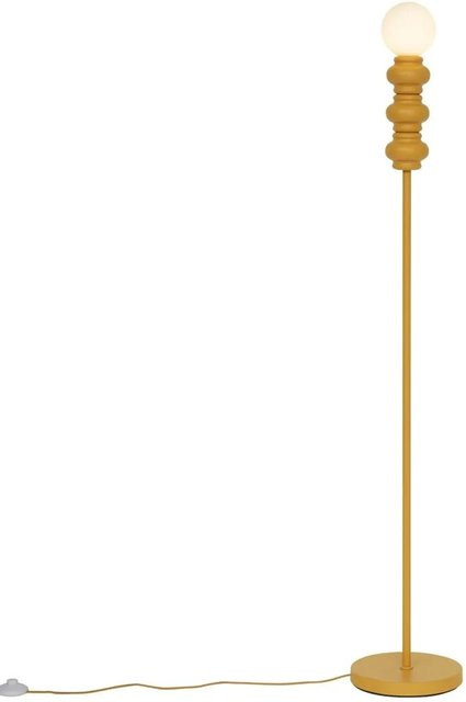 QAZQA Retro Stehleuchte in Senfgelb mit kugelförmigem Glas-Leuchtmittel - Bild 1