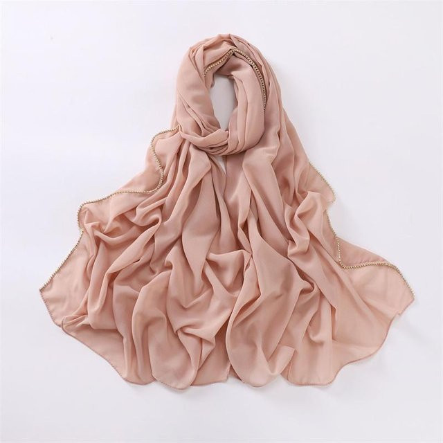 Schal Kette, Chiffon, Strass, Damen, brown - Bild 1
