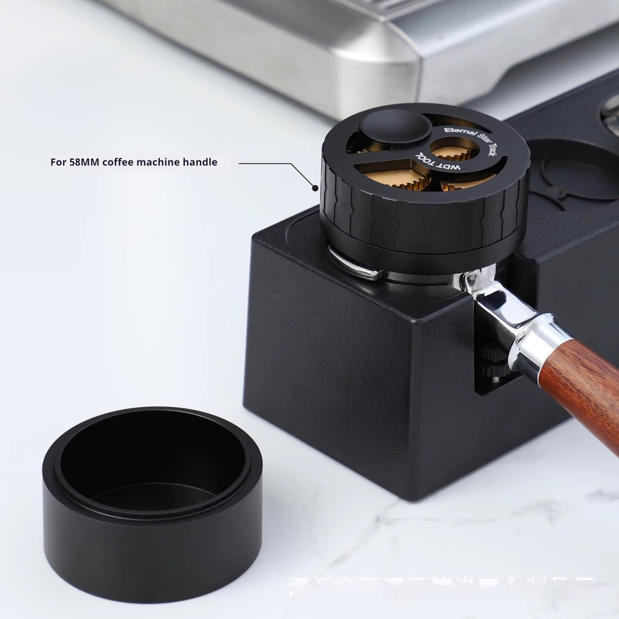 YUAN-ECT Eternal Star Track Kaffeeverteilungstool für 58 mm Siebträger, Espresso-Rührer und WDT-Werkzeug mit Dosierring, Schwarz, Edelstahl - Bild 4