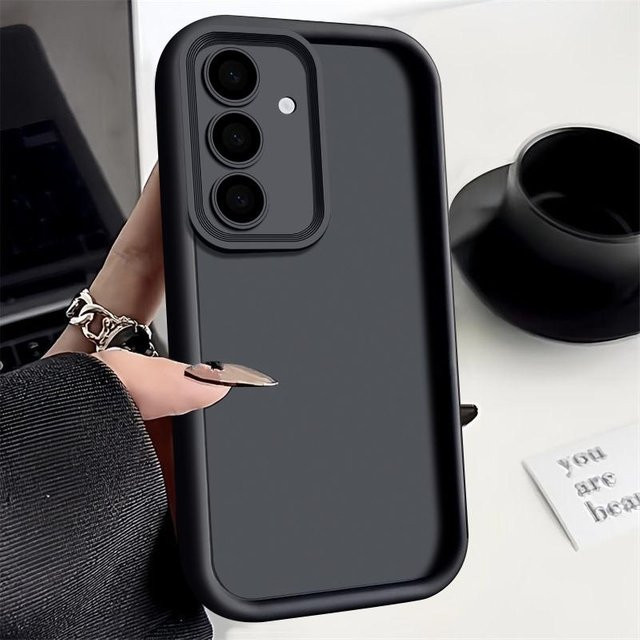 Einfarbige Bonbon Handyhülle für Samsung Galaxy S25 Ultra S24 S23 S22 S21 und weitere Modelle, Farbe: Schwarz - Bild 1