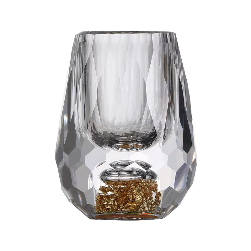 Transparentes Shot-Glass-Set mit Goldfolie und geometrischem Design für Baijiu und Spirituosen - Bild 5