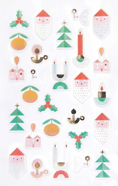 Rico Design Paper Poetry Gelsticker Weihnachtsfiguren, 1 Blatt - Bild 1