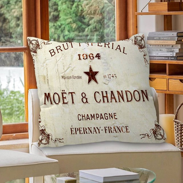 Kissenbezug Alice Pillow in Beige mit Vintage Grafik Design, B/H: 55,88 x 55,88 cm - Bild 1