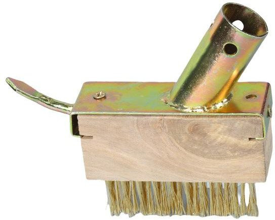 HongD Drahtbürste mit Holzgriff und 45 Grad abgewinkelten Stahlborsten zur Unkrautentfernung und Oberflächenreinigung in Beige und Multicolour - Bild 1