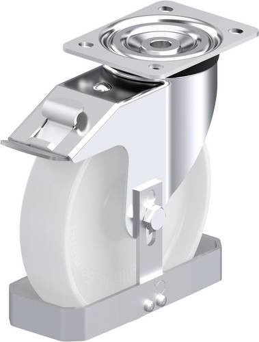 Blickle L-PO 200R-FI-FS Stahlblech-Lenkrolle in Silber, Rad-Durchmesser: 200 mm, Tragfähigkeit: 400 kg - Bild 1