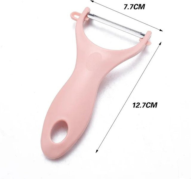 Remoral Gemüse-Kohlschäler aus Edelstahl mit breiter Öffnung für Salat und Obst, erhältlich in Grün oder Pink - Bild 1
