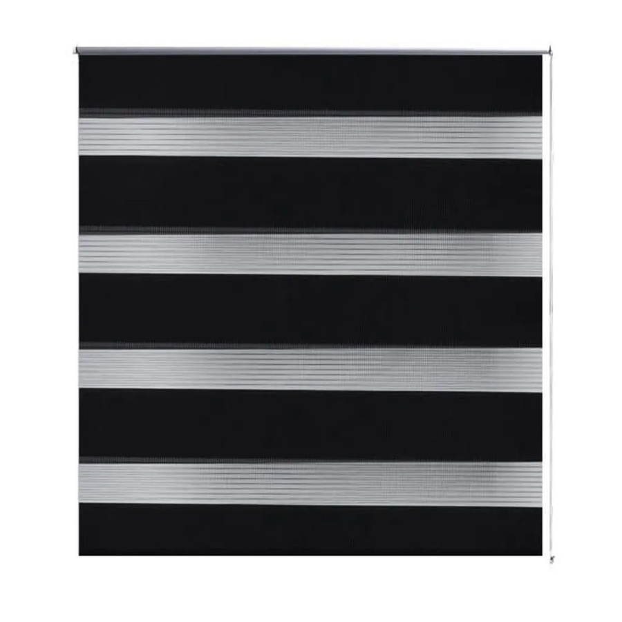 vidaXL Doppelrollo Day & Night mit Seitenzug, gestreift, Schwarz, B: 80 cm, H: 150 cm - Bild 2