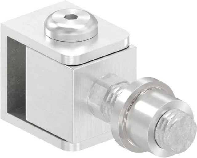 FeNau Verstellbares Torband aus Edelstahl V2A mit M14 Gewindehülse zum Einschweißen, Farbe: Silber, B/T/H: 180 x 180 x 140 mm - Bild 1