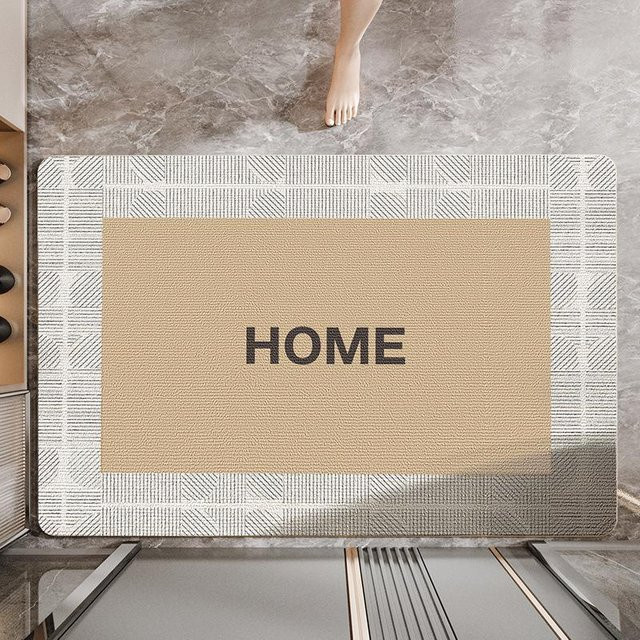 Moderne rutschfeste und schmutzabweisende Fußmatte in Beige, B/B: 60 x 90 cm - Bild 1