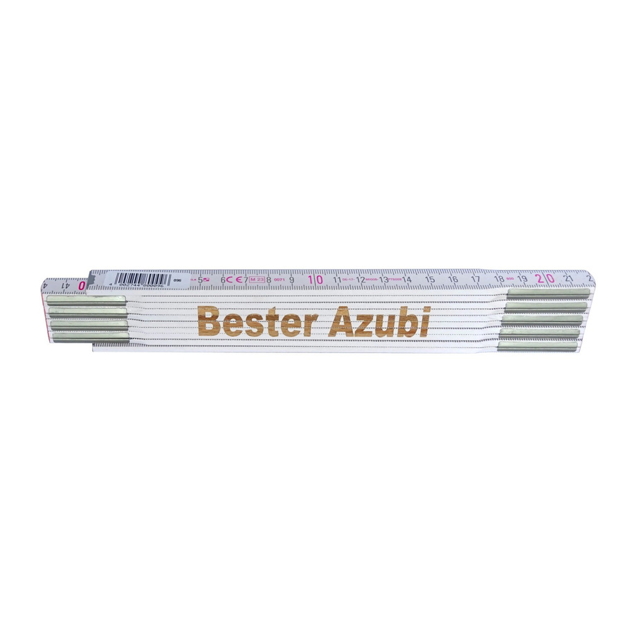 Stabila Zollstock mit Lasergravur Bester Azubi, Farbe: Weiß, Länge: 200 cm - Bild 2