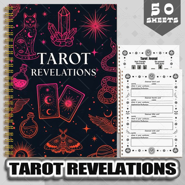 Tarot-Enthüllungs-Notizblock mit 50 Blatt und Registerblättern im A5-Format für Wahrsagerei und Partys, Unisex - Bild 1