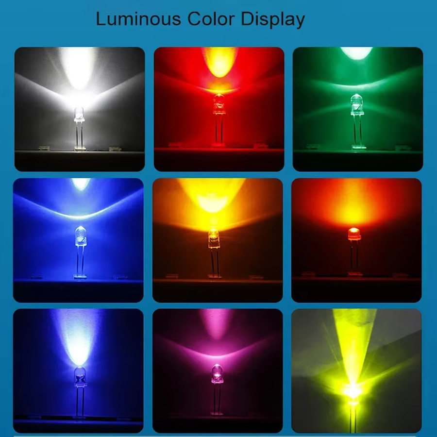 50 Stück RGB LED Diode Set mit 5mm Strohhut Leuchtdioden für Arduino in Multicolour - Bild 2
