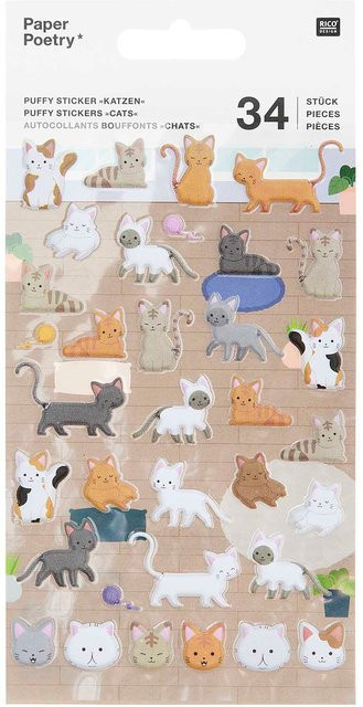 Rico Design Paper Poetry Sticker mit Katzenmotiven - Bild 1