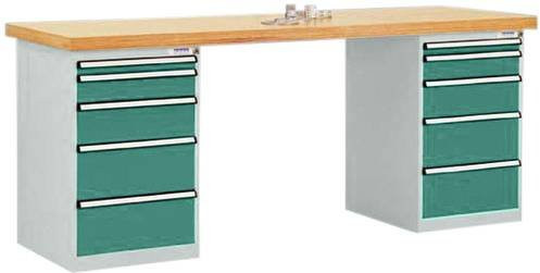Manuflex Werkbanksystem TP5092.0001 aus Stahl in Grau und Grün, B/T/H: 300 x 200 x 80 cm - Bild 1