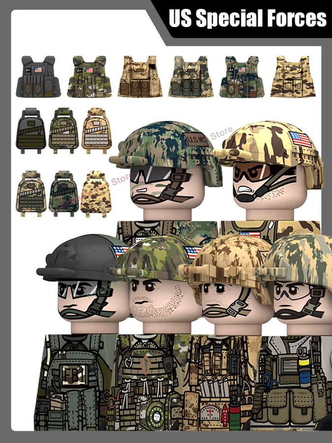 BRICKPANDA MOC Stadt Militär US Special Forces SWAT SEAL Air Force Navy Soldat Figuren Polizei, Einzelfigur - Bild 3