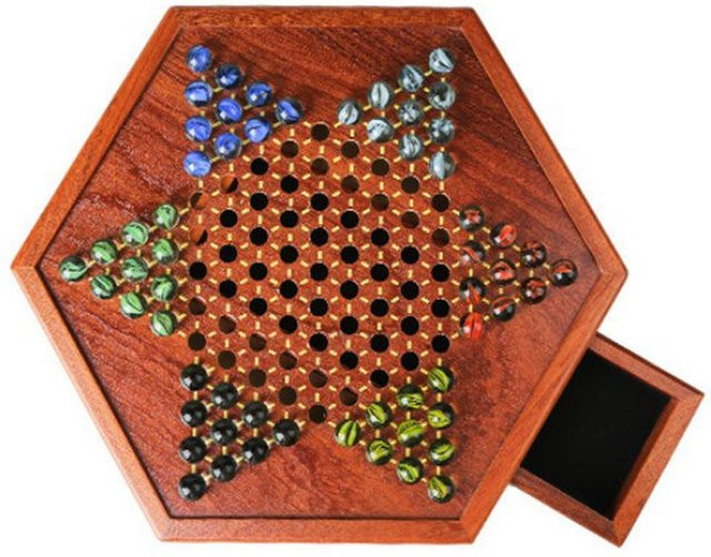 TOMTOP JMS Chinesische Dame Brettspiel Set aus Holz mit Glas Ball - Bild 1