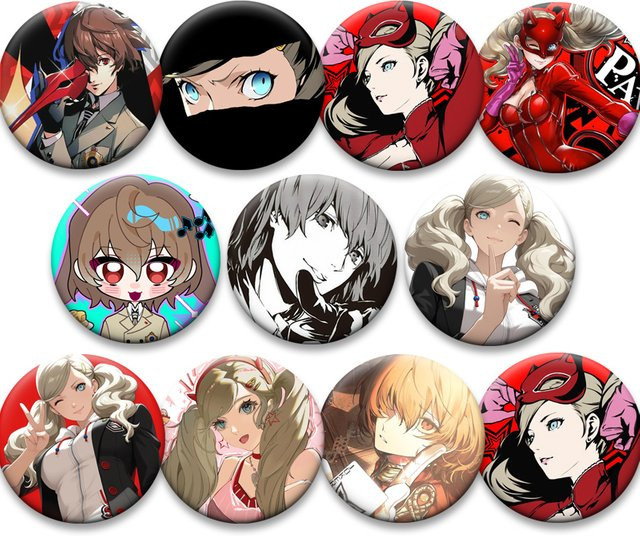 Brosche Akechi Goro Takamaki An Anime Charakter, Rund, Unisex - Bild 1