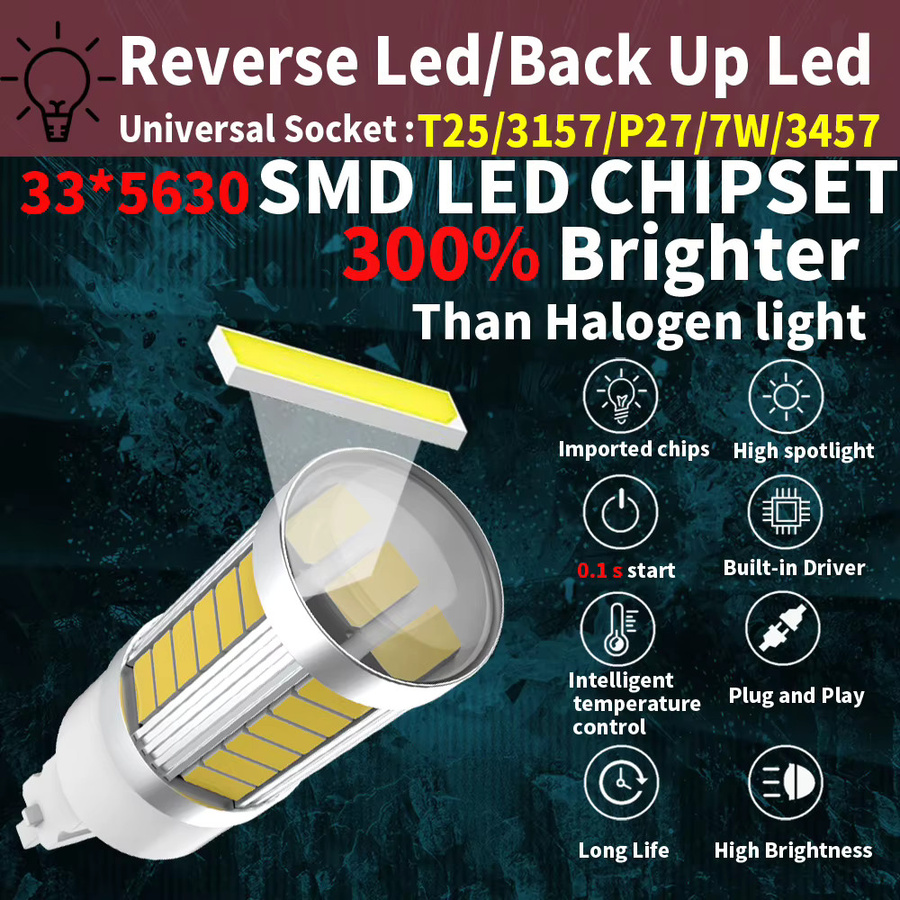 Neallor LED Bremslicht und Rückfahrscheinwerfer Set 2 Stück, T25 3157 P27/7W, Farben: Rot, Weiß, Bernstein, 12V - Bild 2
