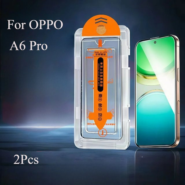 2er-Set gehärtetes Schutzglas für OPPO A6 Pro 4G und 5G, transparent, inklusive Installations-Kit - Bild 1