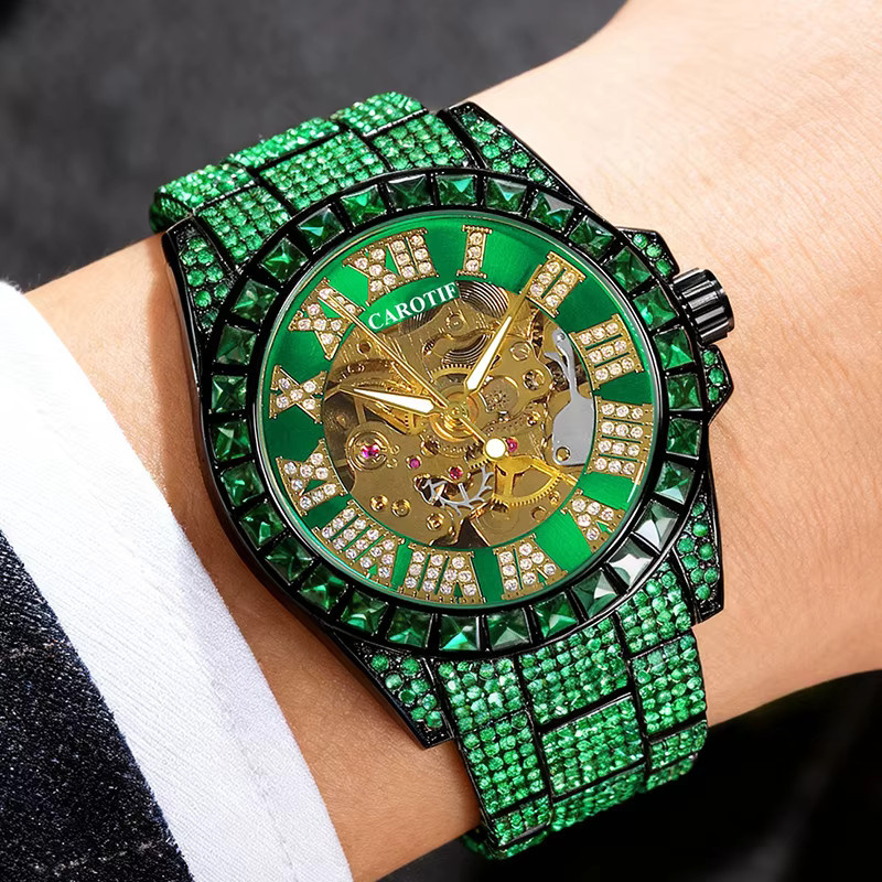 Herren Armbanduhr Automatik, Edelstahl, Grün, Rund - Bild 5
