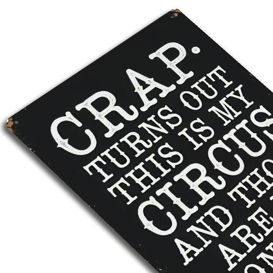HEMITONG Vintage Metallblechschild This Is My Circus And These Are My Monkeys Retro Wanddeko für Mama und Mutter, B/H: 20 x 30 cm - Bild 5