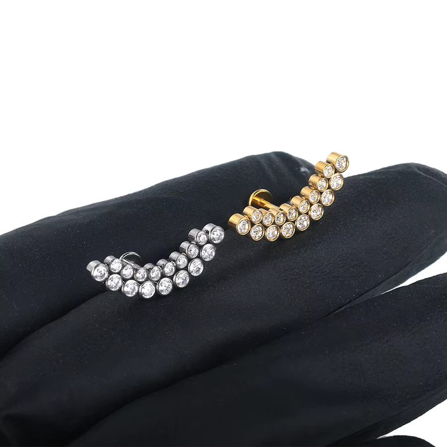 SWANJO Piercing Ohrringe, Titan, Zirkonia, Damen - Bild 2