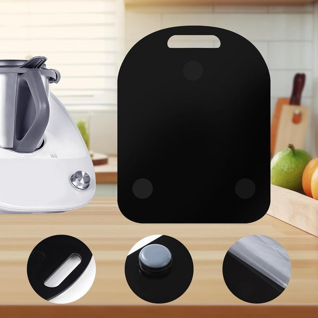 Premium-Acryl-Gleitplatte von Vorwerk für Thermomix TM6 und TM5 mit Teflon-Gleiter und Griff, transparent - Bild 1