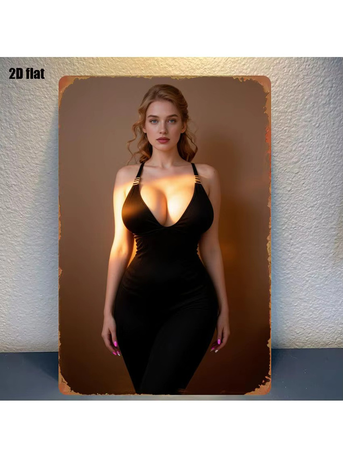 CIFBUY Metall-Wandkunst Schwarzer Bodysuit Dekoration für Wohnzimmer und Schlafzimmer, Breite: 20,32 cm, Höhe: 30,48 cm - Bild 2