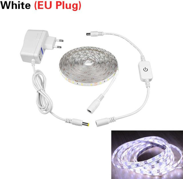 MALITAI Dimmbarer LED Streifen mit Touch Sensor Schalter, Weiß, 4m Länge, Unterbauleuchte für Küche und Garderobe mit EU Stecker - Bild 1