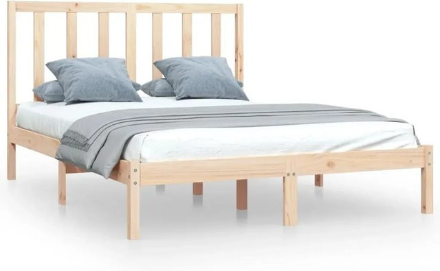vidaXL Massivholzbett aus Kiefer in Braun mit rustikaler Optik, B/T/H: 120 x 200 cm - Bild 1