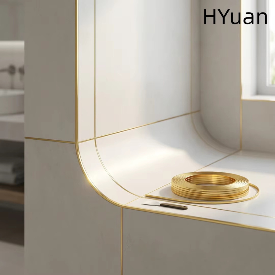 HYuan Selbstklebende PVC Zierleiste für Decken, Wände, Türen und Fenster, 3 Meter, Farbe: Silber oder Gold - Bild 4
