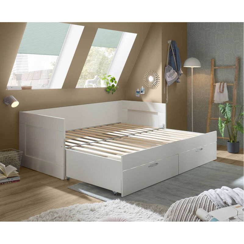 Lombas Funktionsbett in Weiß mit Schubladen und Liegefläche B: 90 cm, L: 200 cm - Bild 3