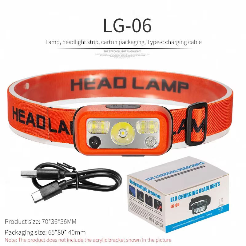 ESMARTER Mini-Stirnlampe Wasserdichte Akku-Taschenlampe für Camping und Angeln in Schwarz und Rot - Bild 6