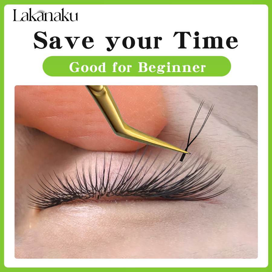 Lakanaku YY Lashes Wimpernverlängerung, 2D, U-Form Curl - Bild 5
