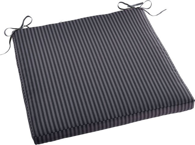 ERWIN M. Sitzkissen Verano quadratisch in Anthrazit mit abnehmbarem Bezug und UV-Beständigkeit, B/T/H: 40 x 40 x 3,5 cm - Bild 1