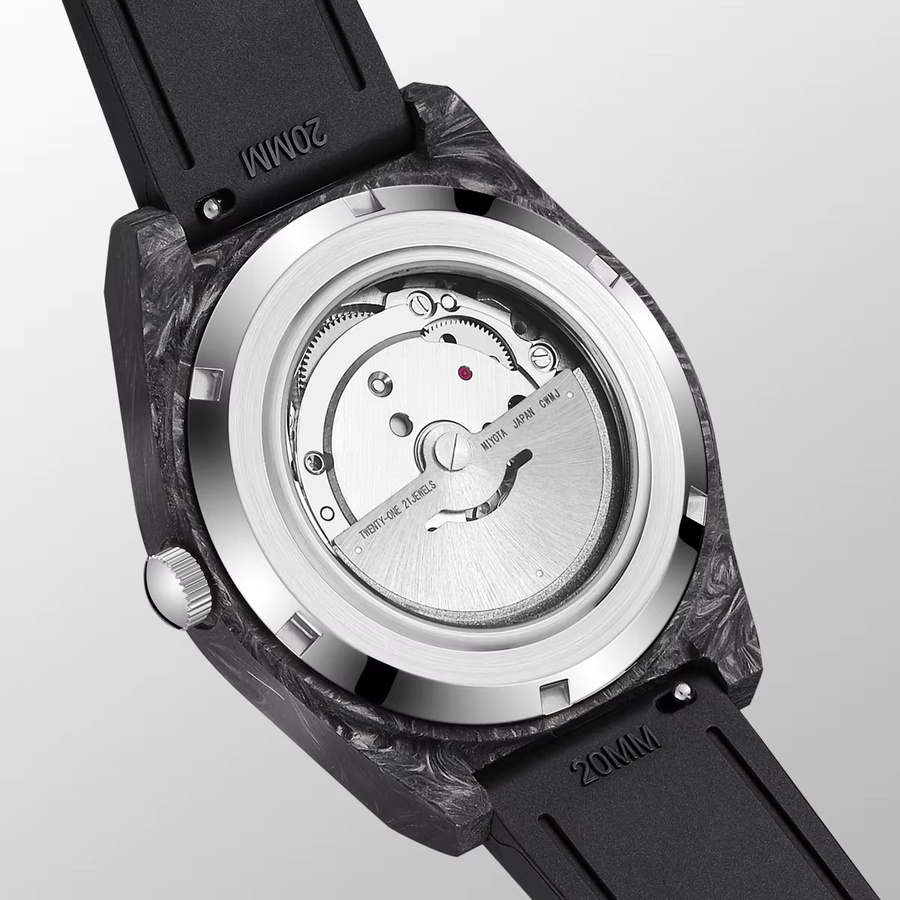TIME TOKEN Taucheruhr, Automatik, Kohlefaser, 40 mm, Herren, Schwarz - Bild 2