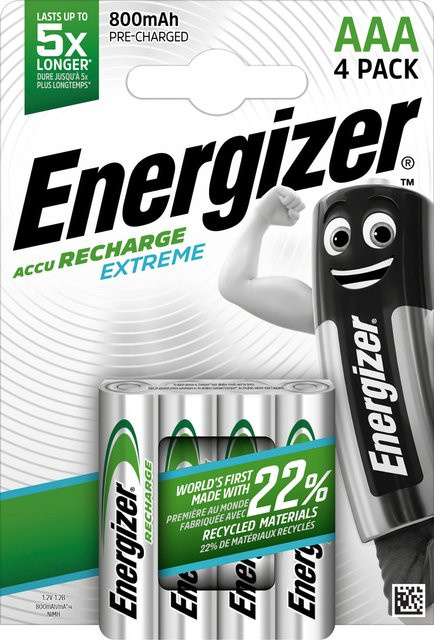 Energizer Extreme AAA Akku NiMH 800 mAh 1.2V 4er Pack - Bild 1