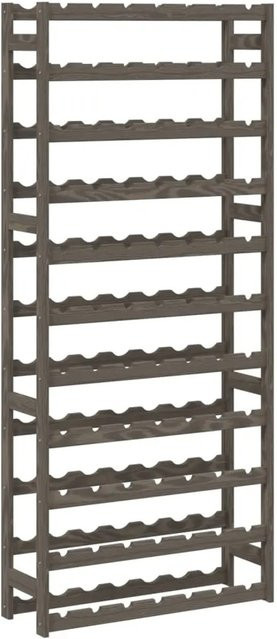 vidaXL Weinregal aus massivem Kiefernholz in Grau für 77 Flaschen, B/T/H: 166 x 25 x 25 cm - Bild 1